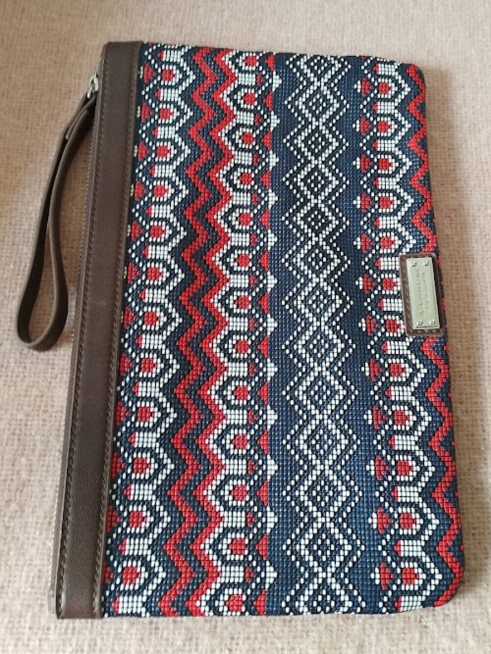 BCBGMaxAzria “Tera” Multi-Colour Beaded Texture Wristlet/Makeup Bag, NWT